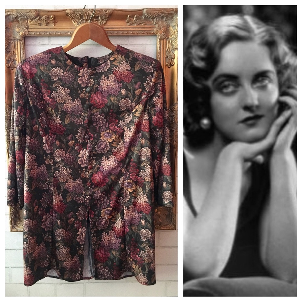 Vintage Top floral pinup retro tunic rockabilly
